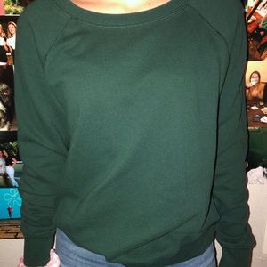 plain dark green sweater